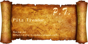 Pitz Tivadar névjegykártya