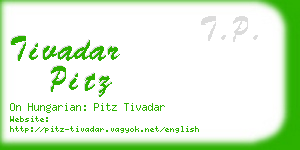 tivadar pitz business card